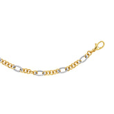 14K Two-Tone Gold Alternating Twisted Oval Rope Link Chain